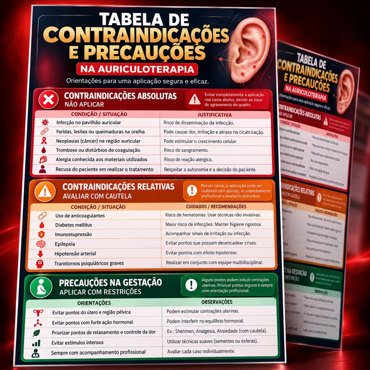 Bônus 3 — Tabela de Contraindicações e Precauções